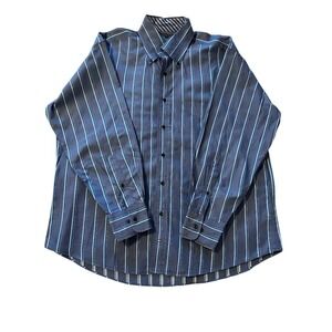 Tommy Hilfiger Mens L‎ Striped Button Down Long Sleeve Dress Shirt